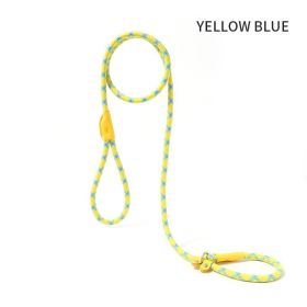 Dog Rope Pet Pulling Rope Puppy Strap Traction Rope Heavy Duty Belt Large Dog Leash Dog Collar Strap Dog Training Pet Harness Hands-Free Leash For Sma (Color: Yellow Blue, size: 1.5x0.8)