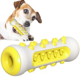 Dog Squeaky Toys for Aggressive Chewers, Tough Toothbrush Dog Chew Toy, Nearly Indestructible Rubber Toys for Pet Training, Teeth Cleaning, Playing an (Color: Yellow)