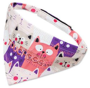 Touchdog 'Head-Popper' Fashion Designer Printed Velcro Dog Bandana (Color: Pink / Purple, size: medium)