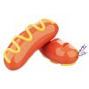 2023 New Sausage Dog Chew Toys TPR Indestructible Dog Toothbrush Toy Squeaky Fun Interactive Dog Toy for Small Medium Large Dogs